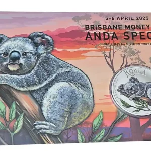 Australien 1 Oz Silber Koala 2025 Farbe - Brisbane Money Expo Anda Special im Blister Direktkauf