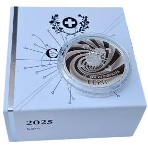 Highlight Schweiz 20 Franken Silber Cern 2025 Teilchenbeschleuniger Polierte Platte im Etui