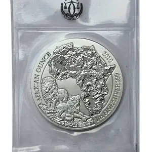 Ruanda 1 Oz Silber Löwe 2010 BU in Original Folie verschweist Kostenloser Versand