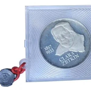 DDR: 20 Mark Silber Gedenkmünze 125. Geburtstag von Clara Zetkin 1982 Polierte Platte verplombt Geprüft