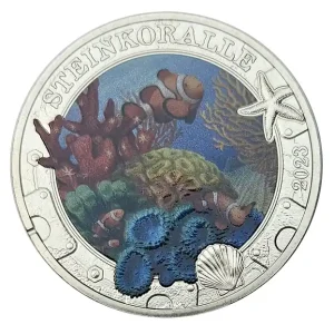 Mega-Angebot 3 Euro Steinkoralle 2023 - Ozean Taler Serie aus Österreich - Leuchtende Meereswelten