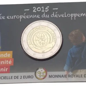 Belgien 2 Euro Jahr der Entwicklung 2015 Stempelglanz in Coincard Versand Am Gleichen Tag
