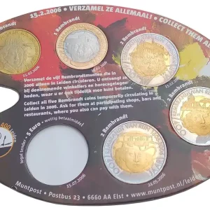 Schnäppchen Niederlande 7,50 Rembrandt Euro 2006 aus Leiden - Komplettsatz im Folder