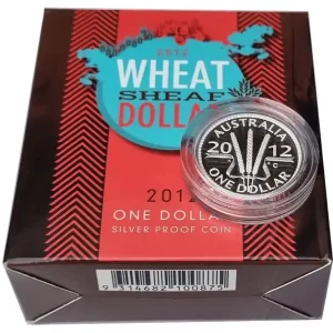 Kostenloser Versand Australien 1 Dollar Silber - Wheat Sheaf Dollar 2012 Polierte Platte im Etui