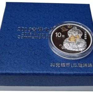 Jetzt Bestellen China 10 Yuan 30 gr Silbermünze Kürbis u. Schmetterlinge - Glückssymbol 2016 Polierte Platte im Etui