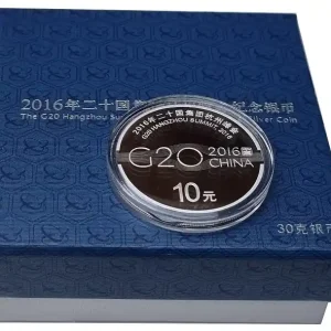 China 10 Yuan 30 gr Silbermünze Hangzhou Summit Gipfel 2016 Polierte Platte im Etui Billig