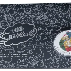 Tuvalu 1 Oz Silber Seasons Greetings Simpson Familie Farbe (Color) 2022 im Blister Abverkauf