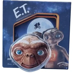 Niue 2 Oz Silber ET der Außerirdische Shaped Coin Farbe (Color) Polierte Platte 2022 Must-Have