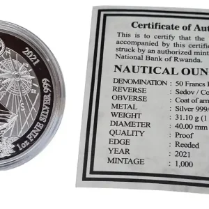 Finale Aktion Ruanda 1 Oz Silber Sedov 2021 PP mit Zertifikat
