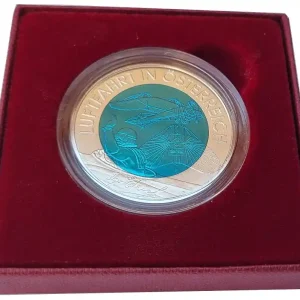Nur Heute Österreich 25 Euro Silber Niob Münze Österreichische Luftfahrt 2007 Handgehoben
