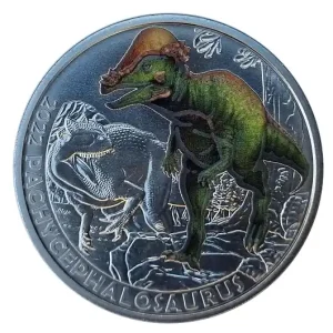 3 Euro Pachycephalosaurus 2022 - Dino-Taler-Serie aus Österreich Dinosaurier Preis Gesenkt