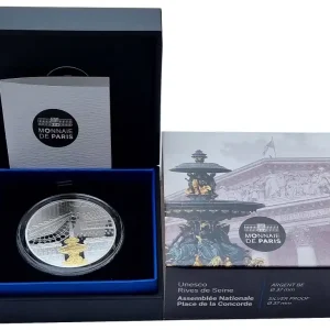 Wochenendangebot Frankreich 10 Euro Silbermünze Ufer der Seine 2017 PP (Place de la Concorde) im Etui