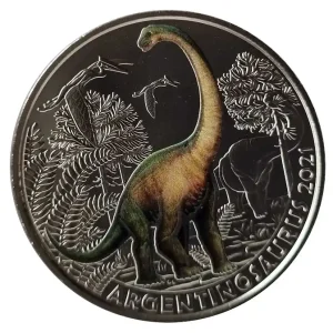 Preisreduziert 3 Euro Argentinosaurus 2021 - Dino-Taler-Serie aus Österreich Dinosaurier
