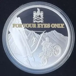 Kostenloser Versand Tuvalu 1 Oz Silber James Bond 007 For Your Eyes Only 2021 Polierte Platte