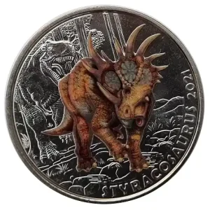 Sonderangebot 3 Euro Styracosaurus 2021 - Dino-Taler-Serie aus Österreich Dinosaurier