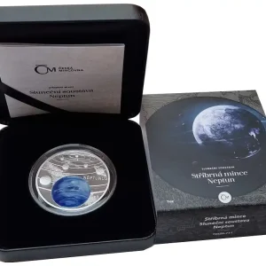 Wochenendangebot 1 Oz Silber Neptun Niue - Solar System 2021 Polierte Platte im Etui