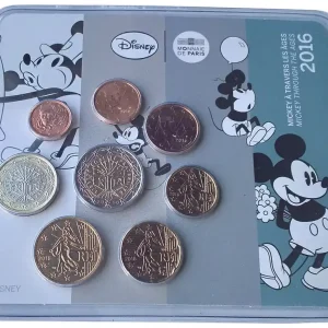 Frankreich 3,88 Euro Kursmünzensatz Mickey Mouse 2016 im Blister - nur 500 Sets! Sonderangebot