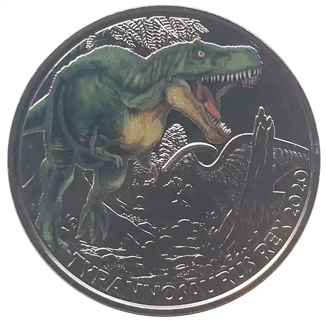 Exklusiv 3 Euro Tyrannosaurus Rex 2020 - Dino-Taler-Serie aus Österreich Dinosaurier