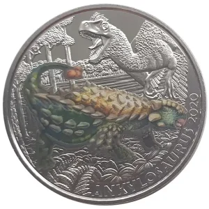 3 Euro Ankylosaurus 2020 - Dino-Taler-Serie aus Österreich Dinosaurier Direktkauf