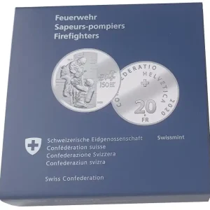 Schweiz 20 Franken Silber 150 Jahre Feuerwehr 2020 Polierte Platte Künstlerzertifikat Kracherpreis