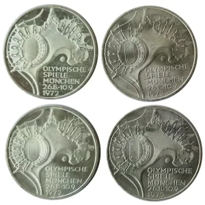 Jetzt Bestellen BRD: 4 x 10 DM Silber DFGJ Stadion Olympiade 1972 München