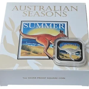 Beliebt Australien 1 Oz Silber Season - Summer Känguru Farbe 2013 Polierte Platte im Etui