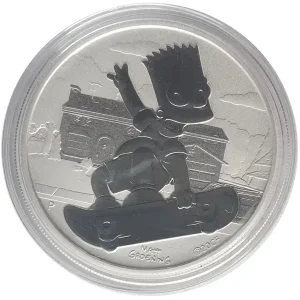 Heißes Angebot 1 Unze Silber Bart Simpson 2020 BU Tuvalu Bullionmünze - Anlagemünze