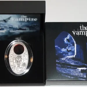 Fiji 10 Dollars Silbermünze Vampir 2012 Satined with Glass Inlay Neue Ware