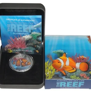 Abverkauf Australien 1/2 Oz Silber Clownfish 2010 Polierte Platte Sea Life Serie