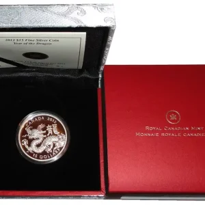 Kanada 15 Dollars 1 Oz Siber Drache 2012 PP im Etui Preiswert