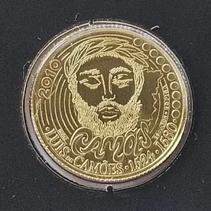 Portugal 1/4 Euro Goldmünze Luis de Camoes 2010 FDC im Blister Preisknaller