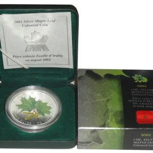 Sofort Bestellen Kanada 1 Oz Silber Maple Leaf 2002 Farbe Stempelglanz