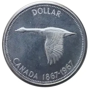 Kanada Silberdollar 1967 Kanadagans - Wildgans Zertifiziert