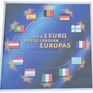 Kostenloser Rückversand 12 x 1 Euro Münzen aus 12 Ländern Europas im Folder