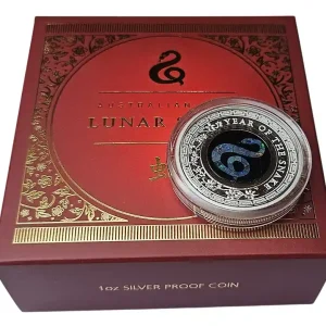 Australien 1 Oz Silber Opal Lunar Schlange Polierte Platte 2025 Markenware