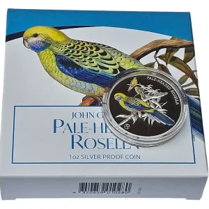 Billig Niue 1 Oz Silber Blasskopfsittich Farbe Polierte Platte - Privy Mark John Gould's 2026 im Etui