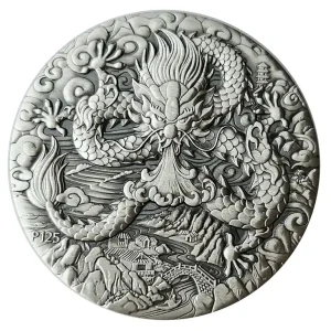 Top-Angebot Australien 2 Oz Silber Lunar Drache 2024 Antik Finish