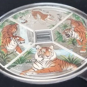 Tuvalu 4 x 1 Oz Silber Lunar Tiger Quadrant 2022 Polierte Platte Kracherpreis