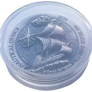 Abverkauf Ruanda 3 Oz Silber Mayflower Schiff - High Relief 2020 Nautical Ounce