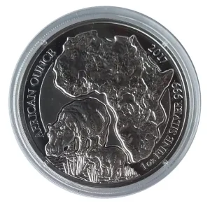 Sichere Zahlung Ruanda 1 Oz Silber Flusspferd 2017 PP mit Zertifikat