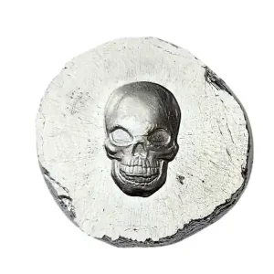 Garantierte Lieferung BeKo Edelmetalle 10 Gramm Silberbarren - Rundbarren 999 Feinsilber Totenkopf Schädel High Relief