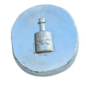 BeKo Edelmetalle 20 Gramm Silberbarren - Rundbarren 999 Feinsilber Giftflasche Totenkopf High Relief Heute Kaufen