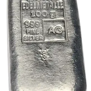 BeKo Edelmetalle 100 Gramm Silberbarren 999 Feinsilber (gegossen) Sammlerbarren Exklusiv
