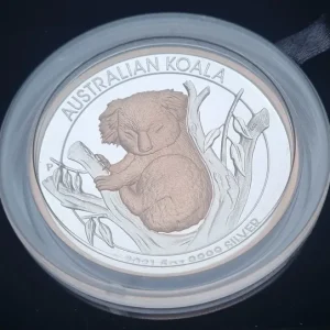 Australien 5 Oz Silber Koala 2021 High Relief Rose Gold ( Roségold ) Versand Am Gleichen Tag