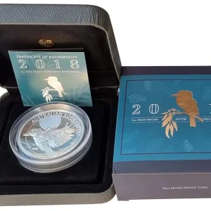 Kracherpreis Australien 5 Oz Silber Kookaburra 2018 High Relief Polierte Platte nur 500 Stück!