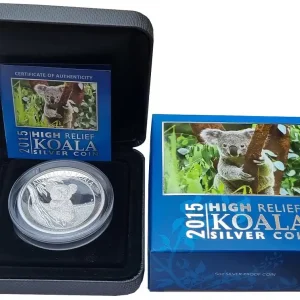 Australien 5 Oz Silber Koala 2015 High Relief Polierte Platte Angebot