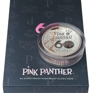 Ausverkauf Tuvalu 5 Oz Silber Pink Panther 2024 High Relief Rose Gold ( Roségold )