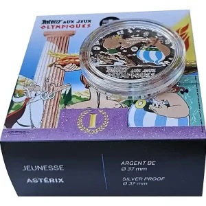 10 Euro Silber Asterix - Obelix Faustkampf Olympische Spiele Farbe Frankreich 2024 Polierte Platte Jetzt Kaufen
