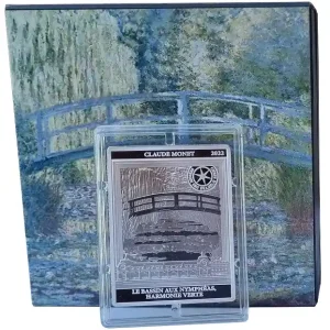 10 Euro Silber Der Seerosenteich von Claude Monet - Frankreich 2022 Proof Finish im Etui Geprüft