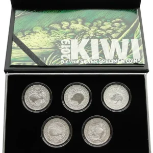 Angebot Neuseeland 5 x 1/2 Oz Silber Kiwi Specimen Set 2019 Proof - Like